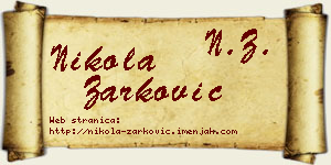 Nikola Žarković vizit kartica